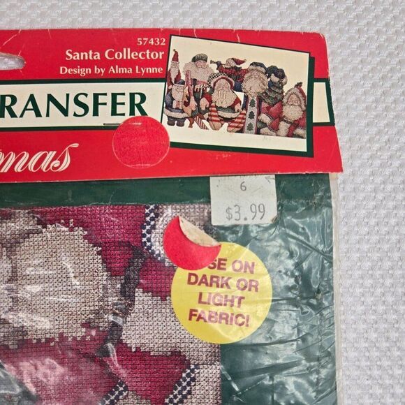 Vintage Plaid Christmas Iron-On Transfer Santa Collector By Alma Lynne - Picture 3 of 4